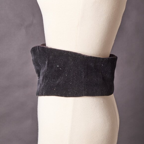 1980s Black Punk Glam Rock Velvet Belt Waspie